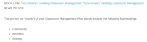 Classroom Management Plan