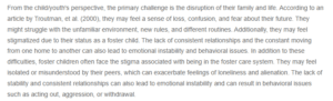 Discussion Response- Parental Struggles- Coping with the Challenges of Foster Care Placement