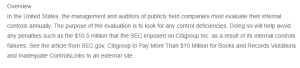 Evaluation of Citigroup's Internal Control Deficiencies and Recommendations