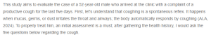 Peer Response-Clinical Evaluation of a 52-Year-Old Male with a Productive Cough- Understanding Reflexive Mechanisms