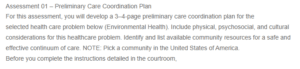 Preliminary Care Coordination Plan for Environmental Health