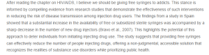 Reducing HIV-AIDS Transmission- The Case for Providing Free Syringes to Injection Drug Users