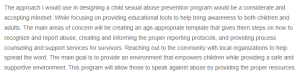 Responding to Fostering Awareness and Empowerment- A Compassionate Approach to Child Sexual Abuse Prevention