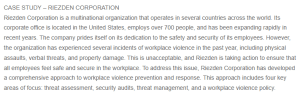 Riezden Corporation Workplace Violence Policy