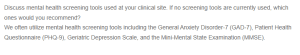 Utilizing Mental Health Screening Tools in Primary Care- Current Practices and Recommendations