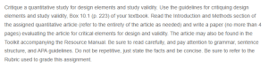 Critically Appraising Design Elements and Study Validity in Quantitative Studies