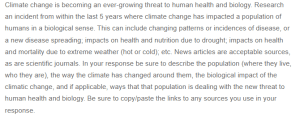 Impact of Climate Change on Human Health - A Case Study of Biological Effects in the Last 5 Years