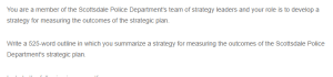 Plan for Measuring the Outcomes of the Scottsdale Police Department's Strategic Plan