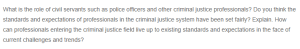 Roles, Standards, and Challenges - Upholding Professionalism in the Criminal Justice System