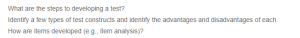 Test Development - Steps, Constructs, and Item Analysis
