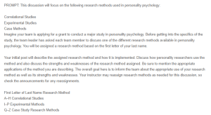 Correlational and Experimental Approaches to Personality Research