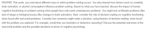 Discussion - Problem Solving and Decision Making