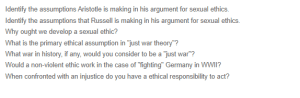 Sexual Ethics and Just War Theory