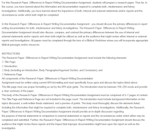 Differences in Report Writing Documentation
