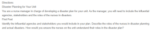 Discussion - Disaster Planning