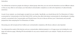 Intercultural Interview and Paper