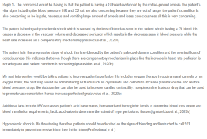 Management of GI Bleed Leading to Hypovolemic Shock