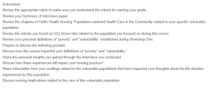 Personal Reflection on Vulnerable Populations