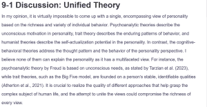 9-1 Discussion: Unified Theory