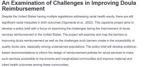 An Examination of Challenges in Improving Doula Reimbursement
