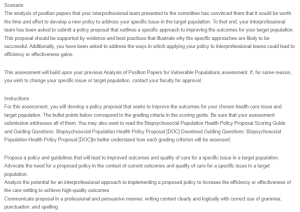 Biopsychosocial Population Health Policy Proposal