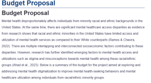 Budget Proposal