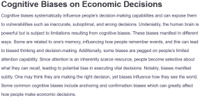 Cognitive Biases on Economic Decisions