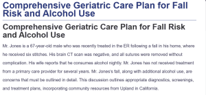 Comprehensive Geriatric Care Plan for Fall Risk and Alcohol Use