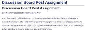 Discussion Board Post Assignment