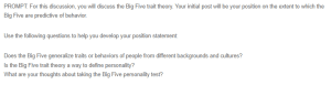 Discussion - The Big Five Trait Theory