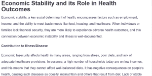 Economic Stability and its Role in Health Outcomes