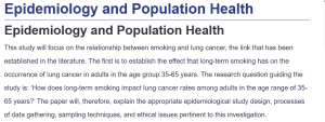 Epidemiology and Population Health