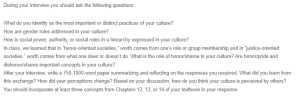 Inter-Cultural Interview Reflection - Chinese Culture