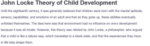 John Locke Theory of Child Development