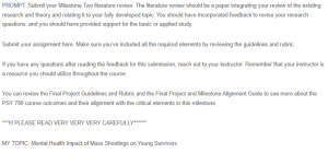 Literature Review - Mental Health Impact of Mass Shootings on Young Survivors