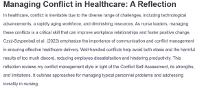 Managing Conflict in Healthcare: A Reflection