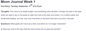 Moon Journal Week 1