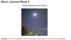 Moon Journal Week 2