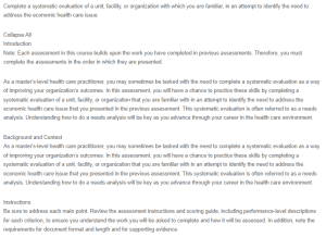 Needs Analysis for Change - Nursing Shortage