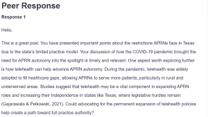 Peer Response 