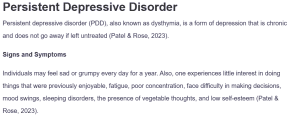 Persistent Depressive Disorder