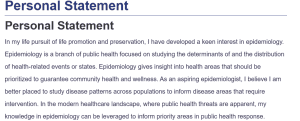 Personal Statement