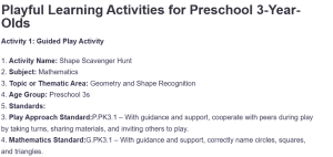 Playful Learning Activities for Preschool 3-Year-Olds