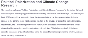 Political Polarization and Climate Change Research