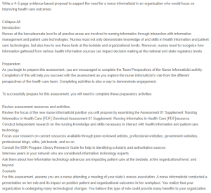 Proposal - Nursing Informatics in Health Care