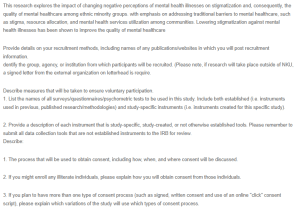 Recruitment, Consent, and Data Collection Methods in Mental Health Research