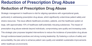 Reduction of Prescription Drug Abuse