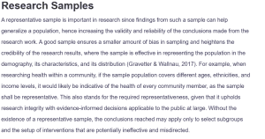 Research Samples