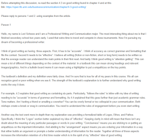 Response - Good Writing