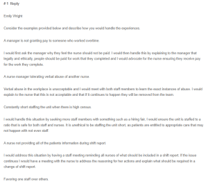 Response - Promoting Professionalism, Ethics, and Collaboration in Nursing Practice